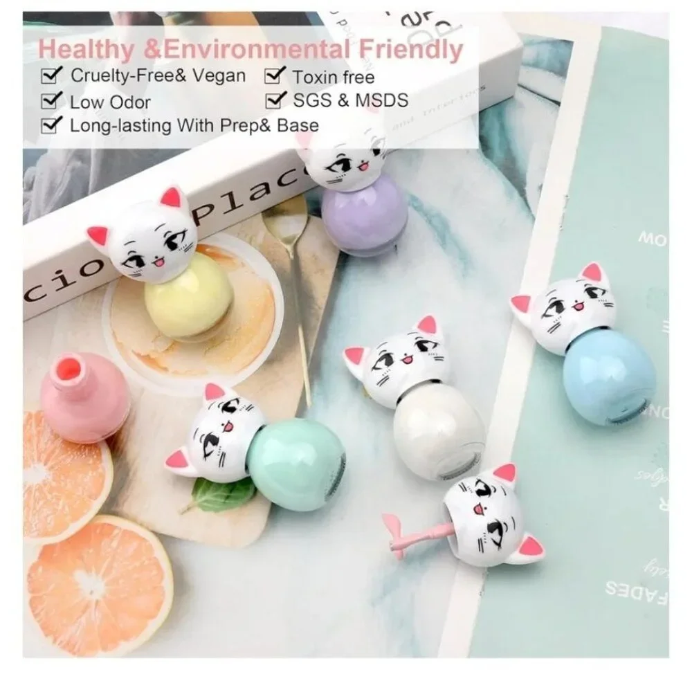 2 Pkg Bundle Non-Toxic Peel-Off Water-Based Nail Polish Set Kids & Women